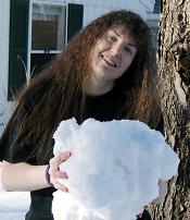 another one holding the snowball